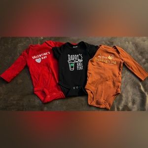 3 holiday onesies